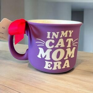 "In My Cat Mom Era" Lavender Purple Soft Touch Coffee Tea Mug by Sunday Morning
